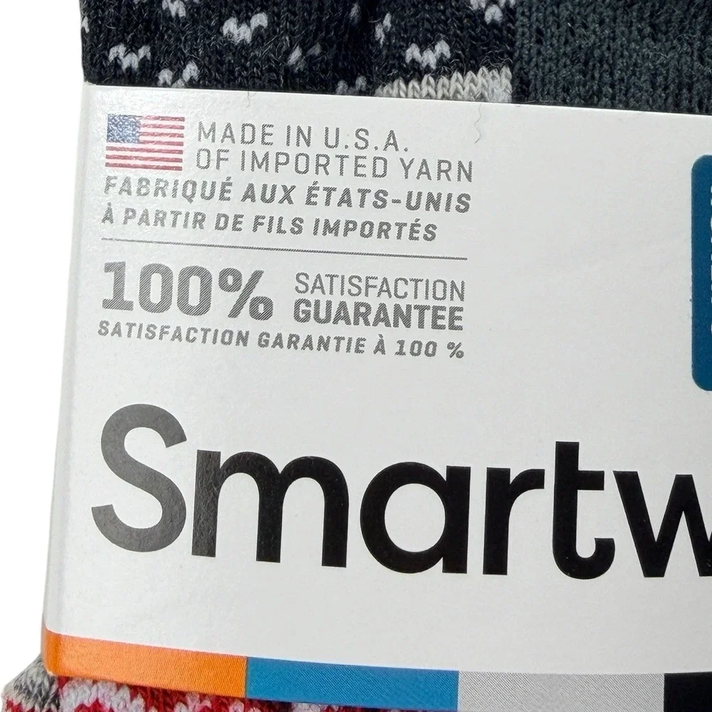 LOT of 4 Smartwool Women Large Cozy Cabin Crew Merino Wool Socks Fair Isle New